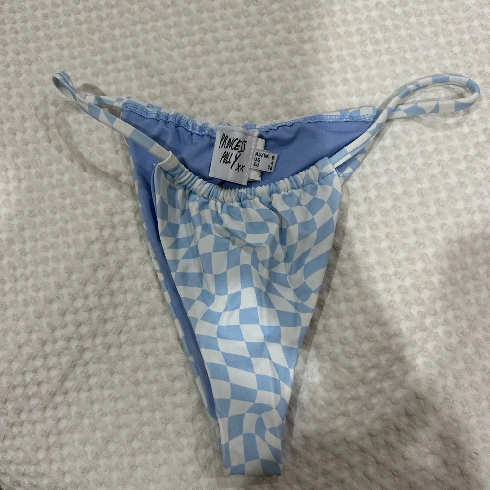 Princess Polly Blue and White Checkered Bikini - Picture 3 of 6